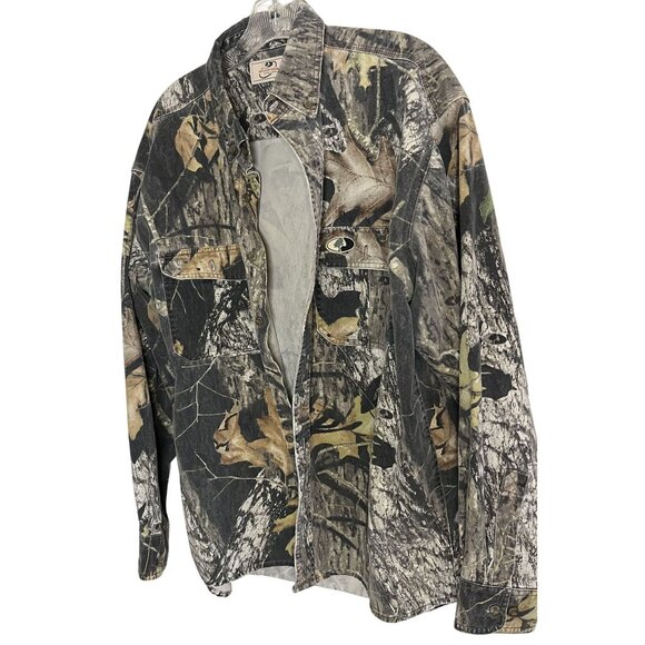 Mossy Oak BREAK UP Mens Large Camo Shirt Hunting Outdoors Fishing - Picture 1 of 13
